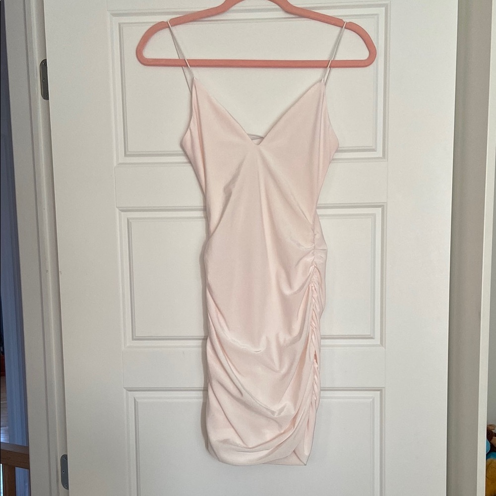 Tiger Mist Pink Slip Mini Dress Spaghetti Strap V-Neck